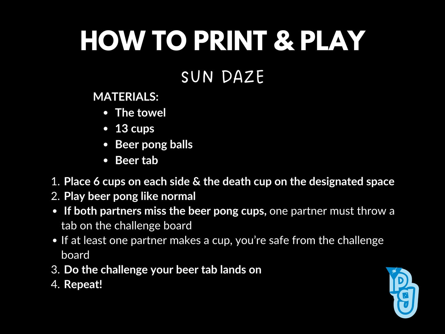 SUN DAZE | drinking game TOWEL