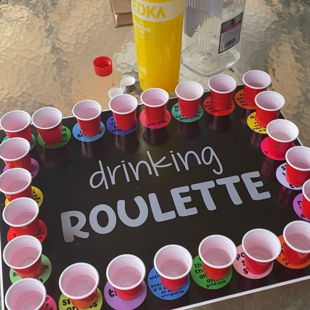 DRINKING ROULETTE | 24 Shots & Challenges
