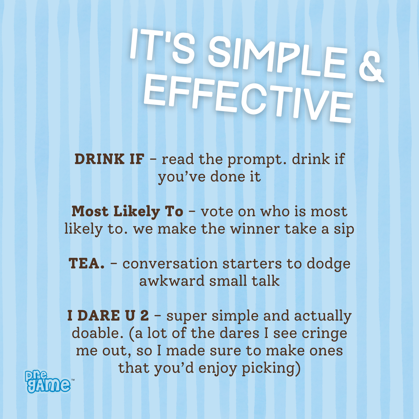 THE ULTIMATE PREGAME (TUP)