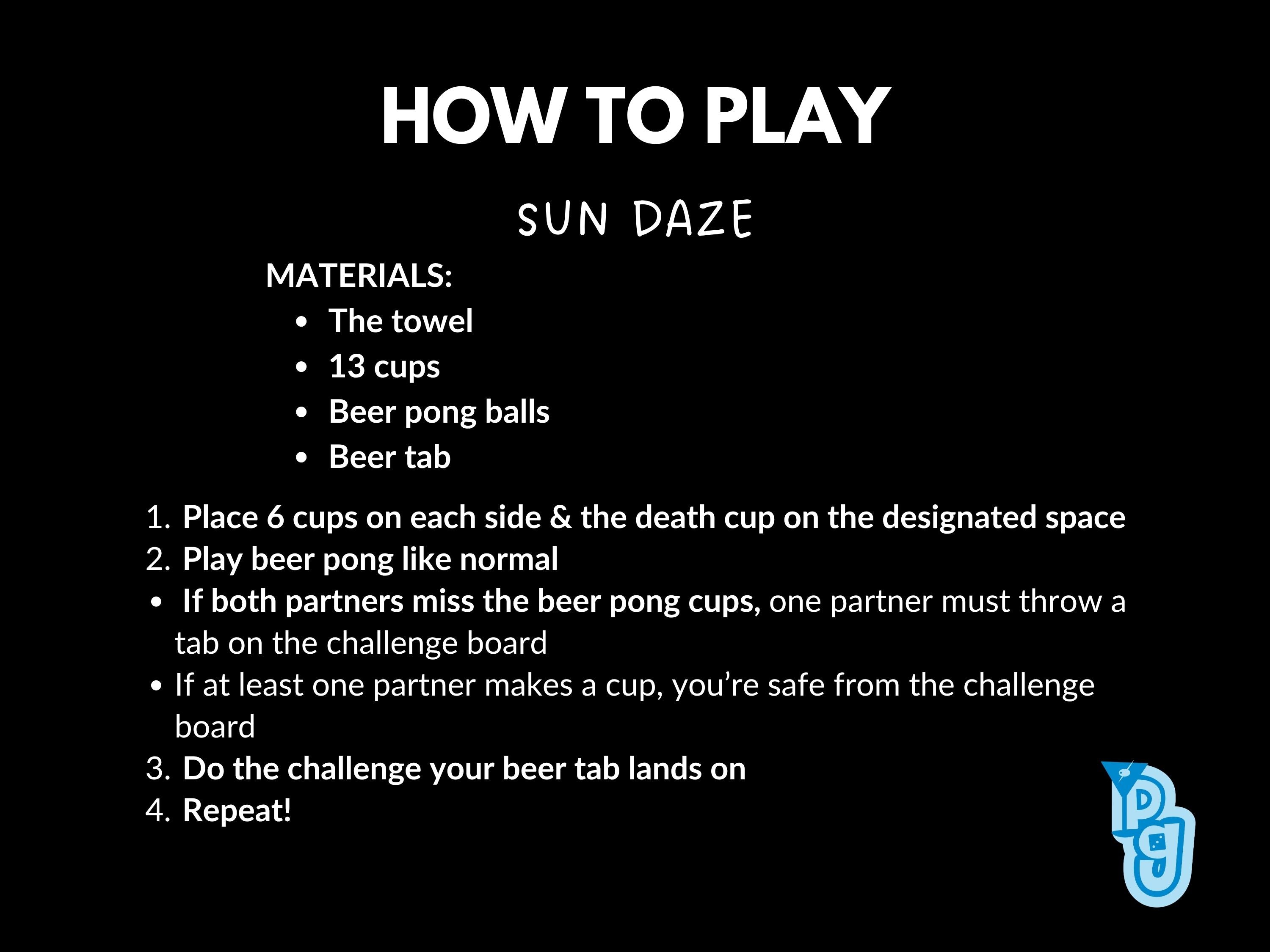 SUN DAZE | drinking game TOWEL