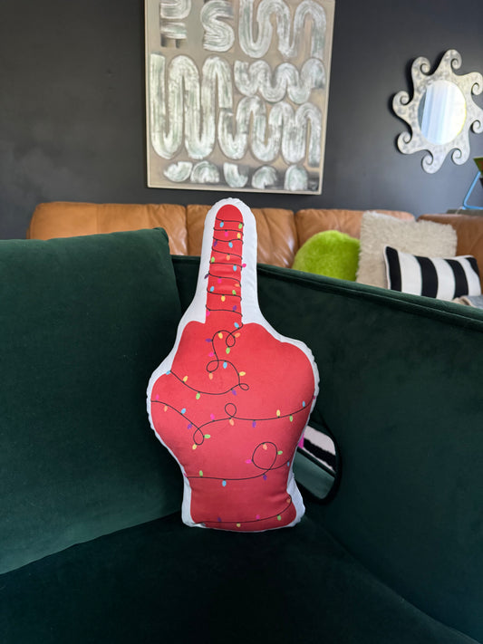 FESTIVE MIDDLE FINGER | PILLOW