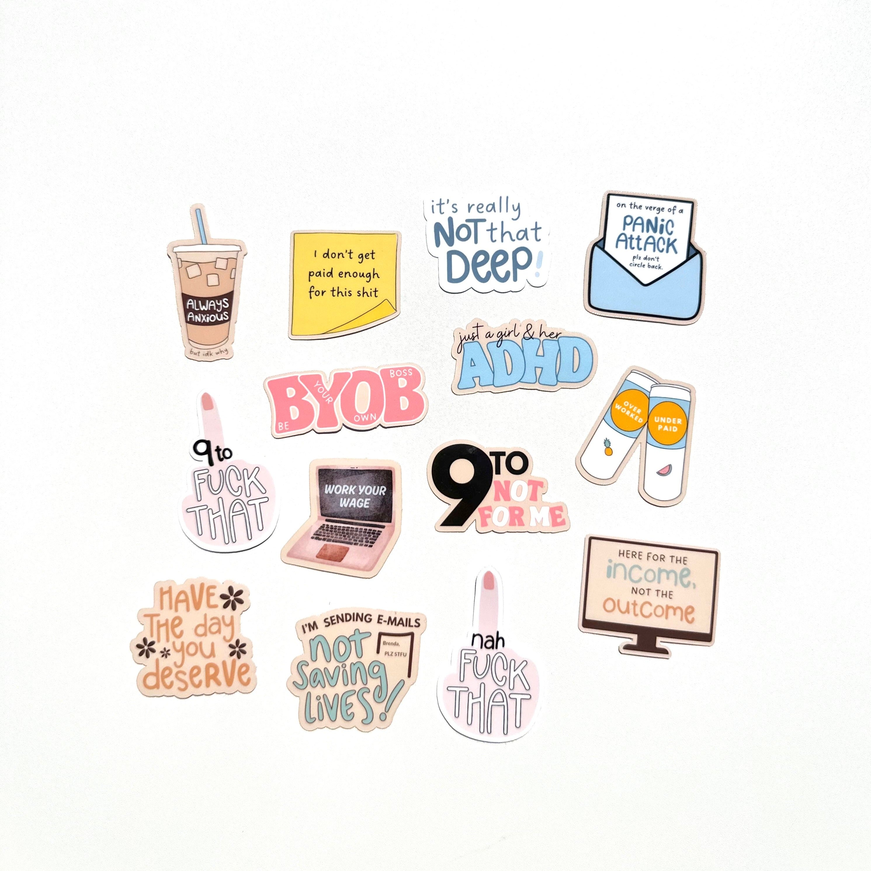 14 WORK HATE | STICKERS