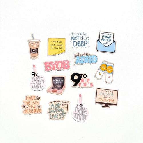 14 WORK HATE | STICKERS