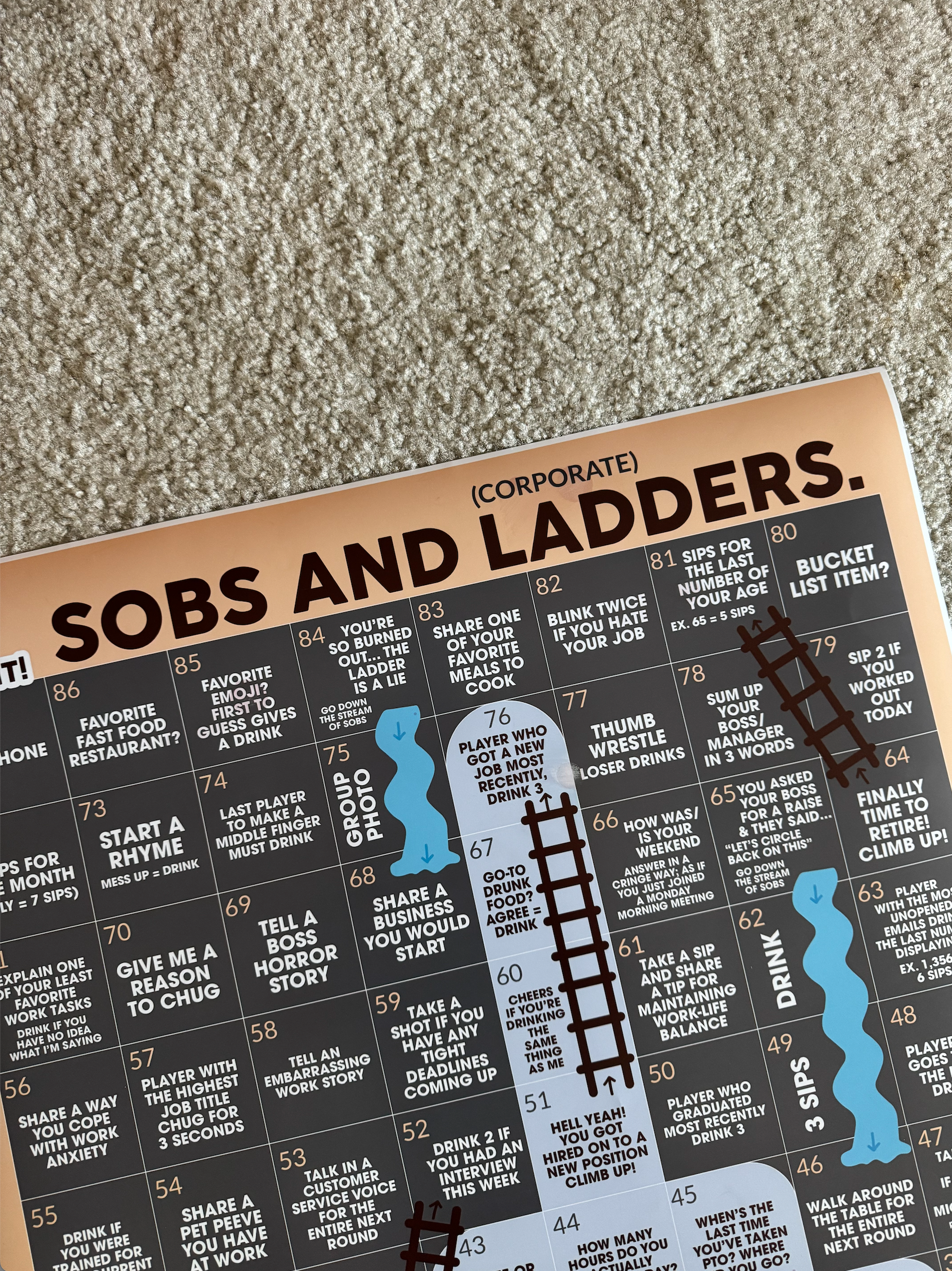 SOBS AND (corporate) LADDERS | Work Related Drinking Game