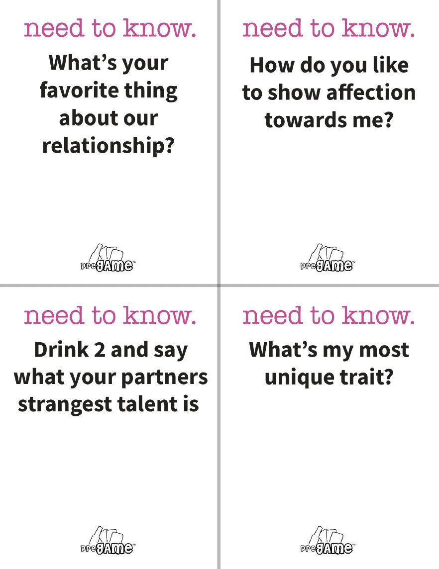 NEED TO KNOW | Couples Card Game