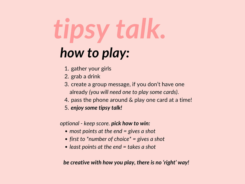 TIPSY TALK | Girls Night Game