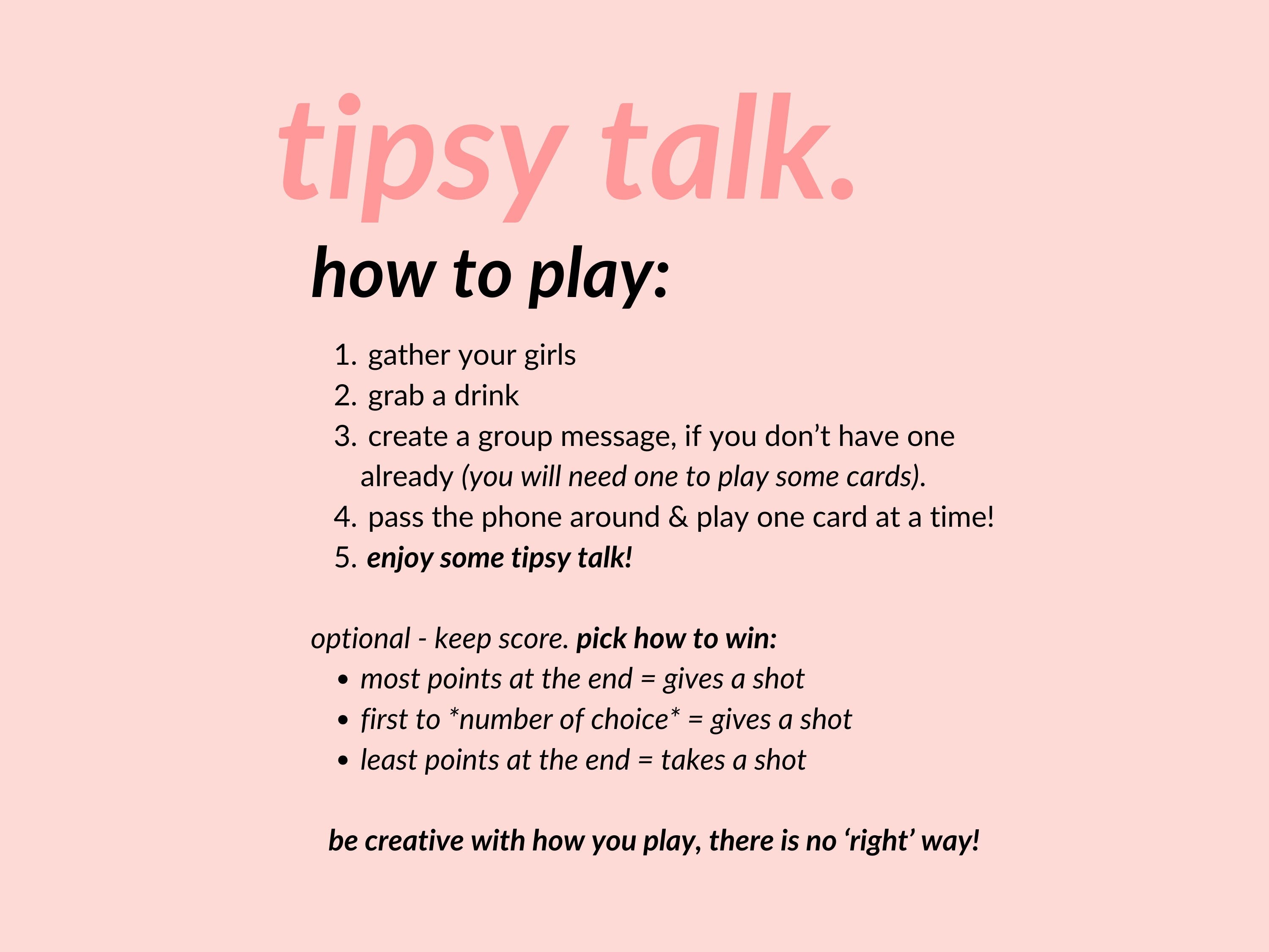 TIPSY TALK | Girls Night Game