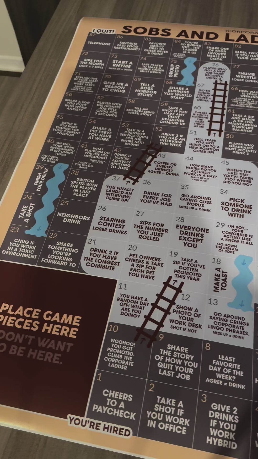 SOBS AND (corporate) LADDERS | Work Related Drinking Game